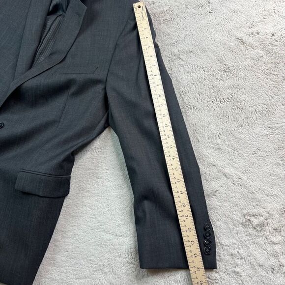 Calvin Klein Blazer Jacket Mens Size 44 Regular 100% Wool Sport Coat Grey - Picture 6 of 10